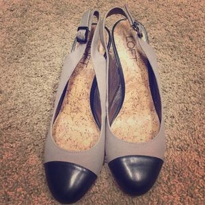 Ann Taylor Loft Wedge 3" canvas strap.