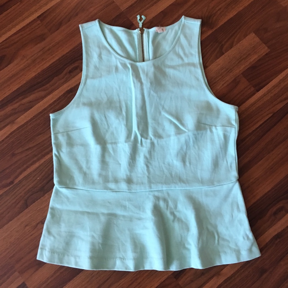 J Crew Turquoise Peplum Top