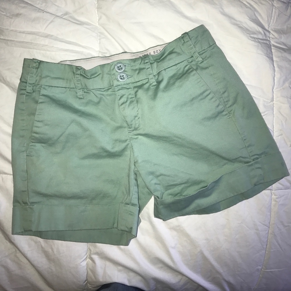 Pastel green shorts