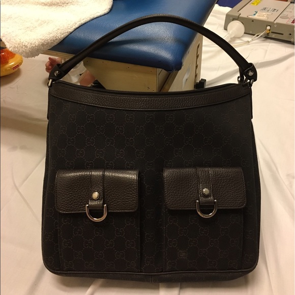 GUCCI Nylon with leather Trim Hobo Bag - Picture 2 of 8