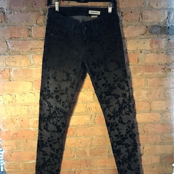&Denim by H&M Black Ombré Skinny Leg, with Velvet - Picture 1 of 5