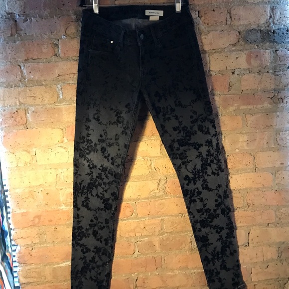 &Denim by H&M Black Ombré Skinny Leg, with Velvet - Picture 2 of 5