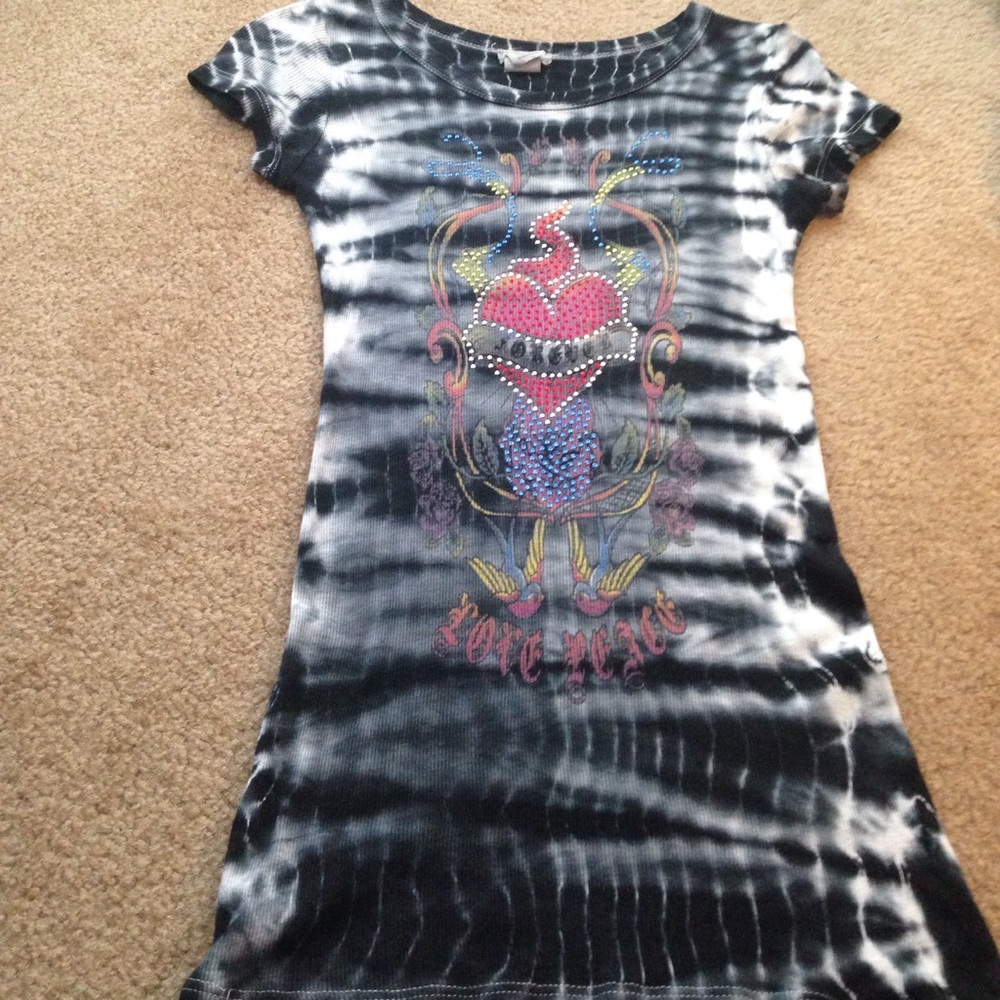 Punk rock rhinestone studded shirt