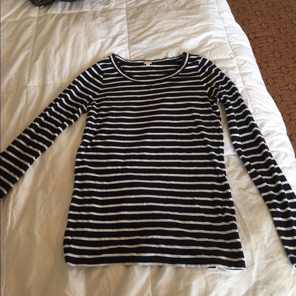 J. Crew black and white striped shirt