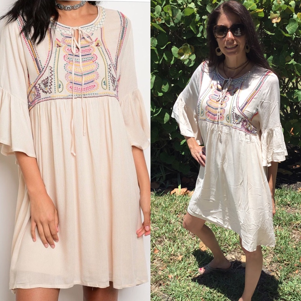 Boho Embroidered Dress - Picture 3 of 3