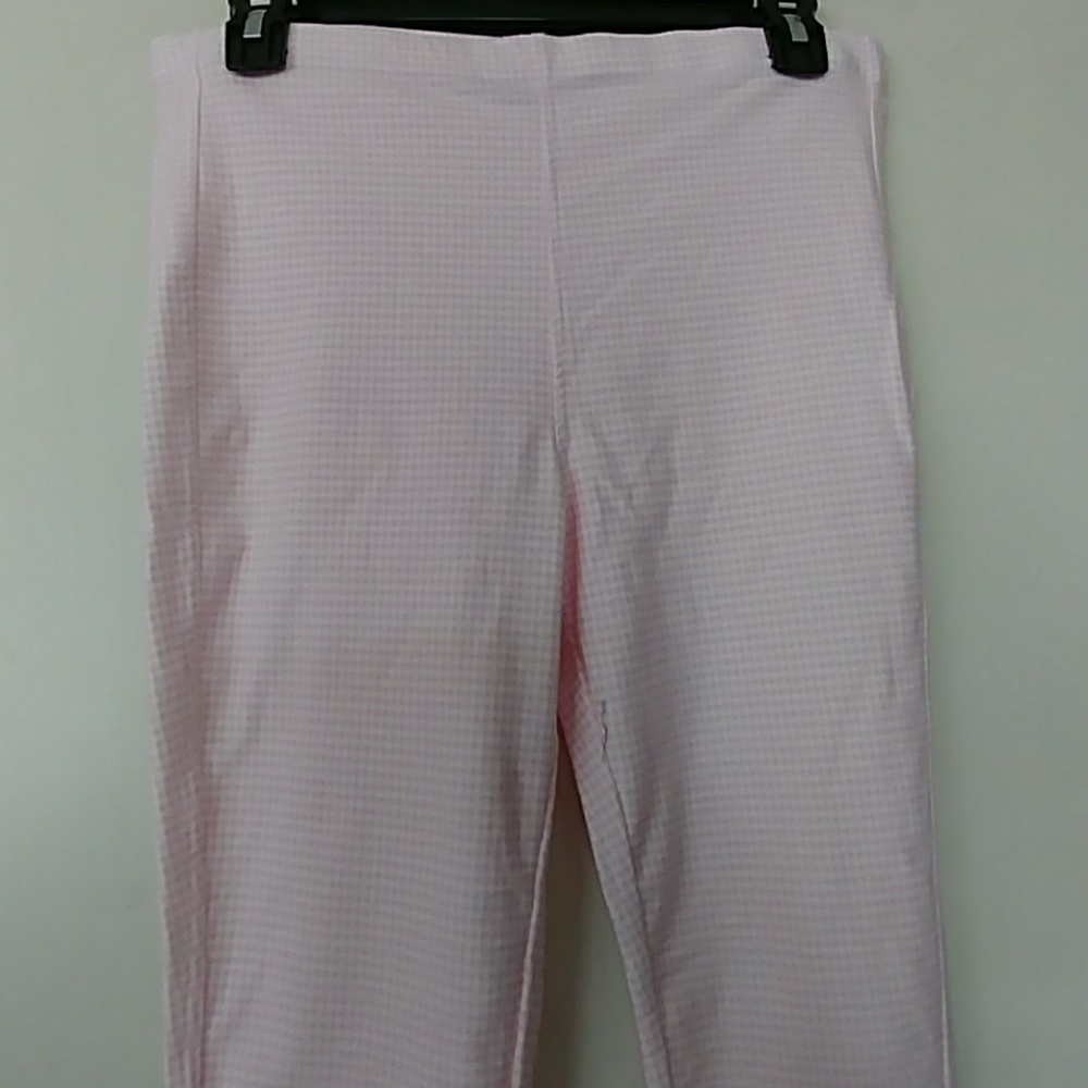 NWOT WOMEN'S PINK GINGHAM LEGGINGS SIZE 10