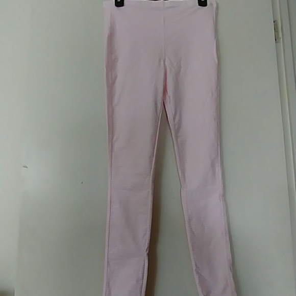 NWOT WOMEN'S PINK GINGHAM LEGGINGS SIZE 10 - Picture 2 of 8