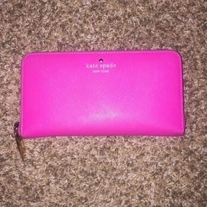 Kate Spade Zip Around Wallet 💕Hot Pink💕