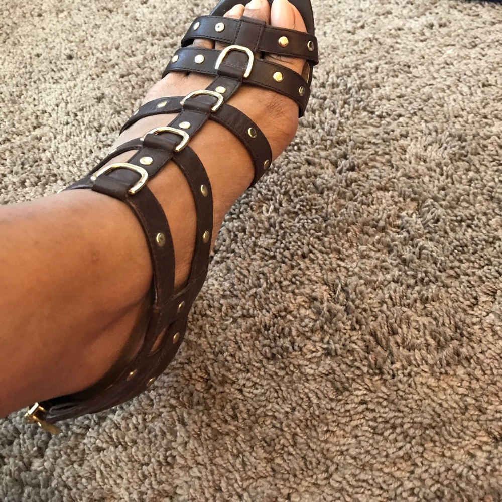 Brown studded Jessica Simpson heel