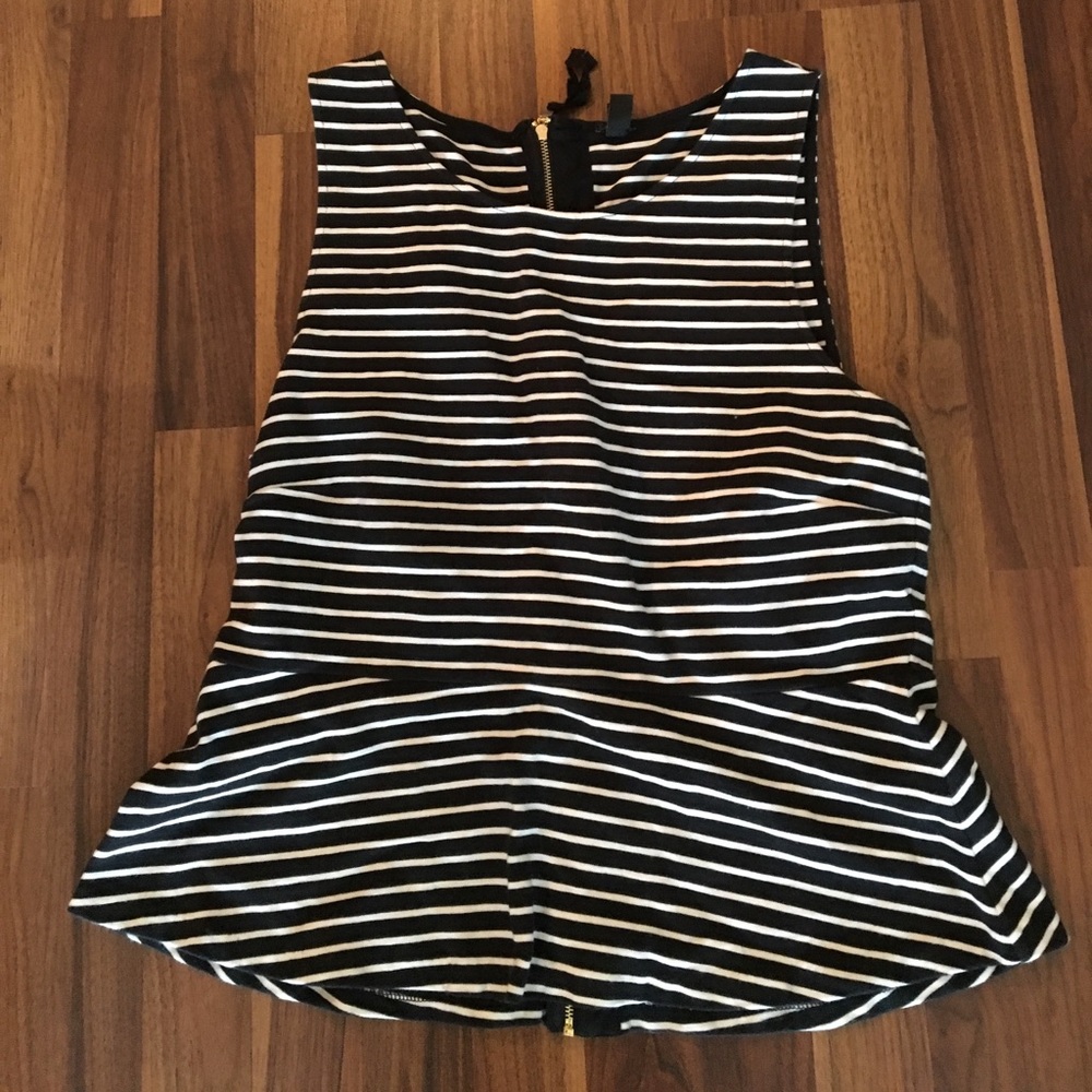 J Crew Stripe Peplum Top