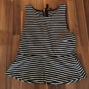 J Crew Stripe Peplum Top
