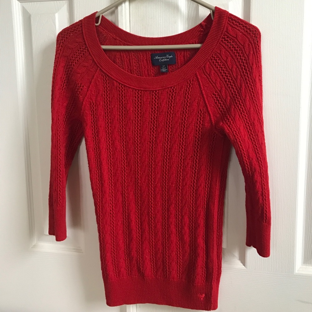 Red long sleeve sweater