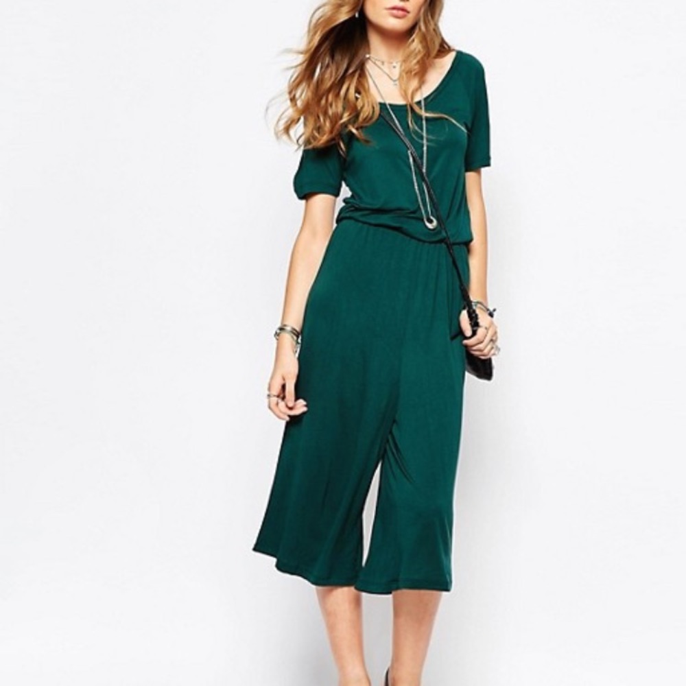 Wide leg culotte jumpsuit