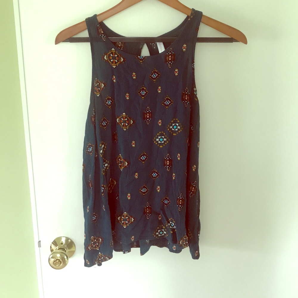 Blue tank with keyhole in back