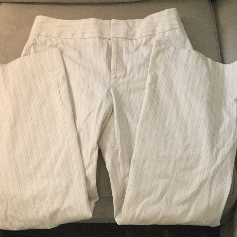 Banana Republic cream pinstripe pant