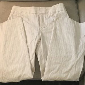 Banana Republic cream pinstripe pant