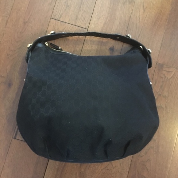 Gucci Handbags - Authentic large black Gucci bag w/ silver hardware