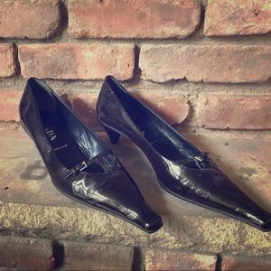 PRADA kitten heels - dark eggplant patent leather