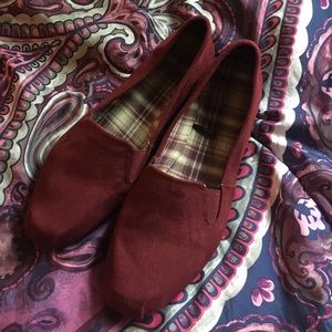 Maroon slip on shoes