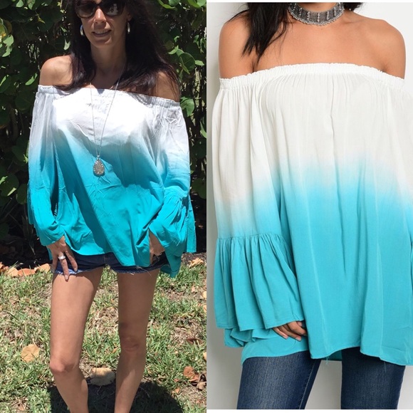 Small Blue Ombré Off the Shoulder - Picture 3 of 4