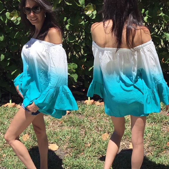 Small Blue Ombré Off the Shoulder - Picture 2 of 4