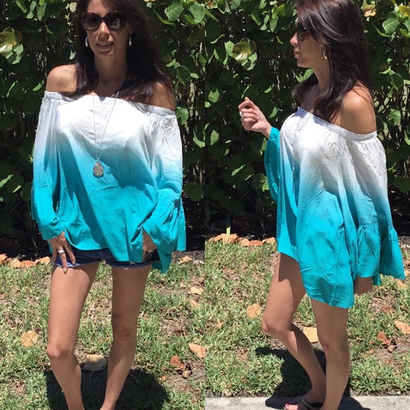 Small Blue Ombré Off the Shoulder - Picture 4 of 4