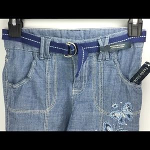 Jeans Faded Glory Fille Taille 8 Avec Ceinture - Coupe Bootcut, Bleu, Occasion Très Bon état