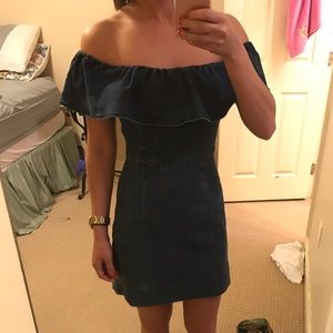 Kendall+Kylie Ruffle Off the Shoulder Dress