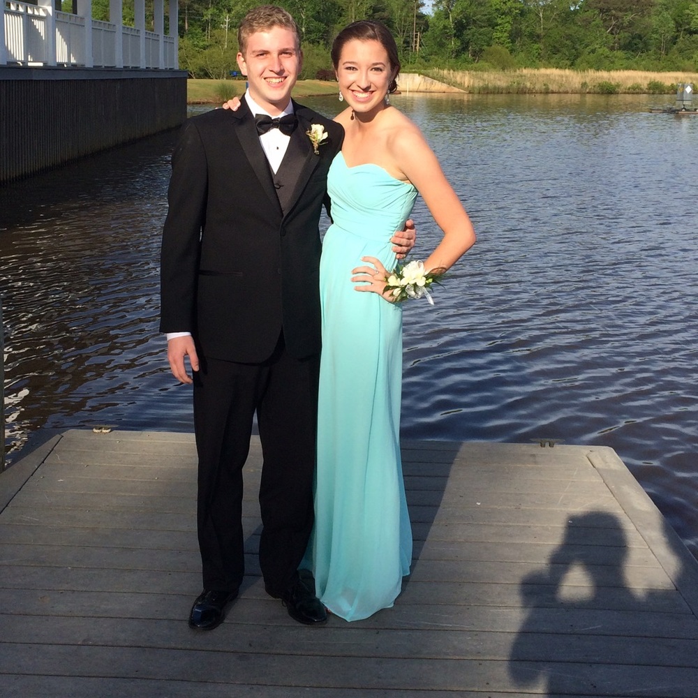Teal prom dress