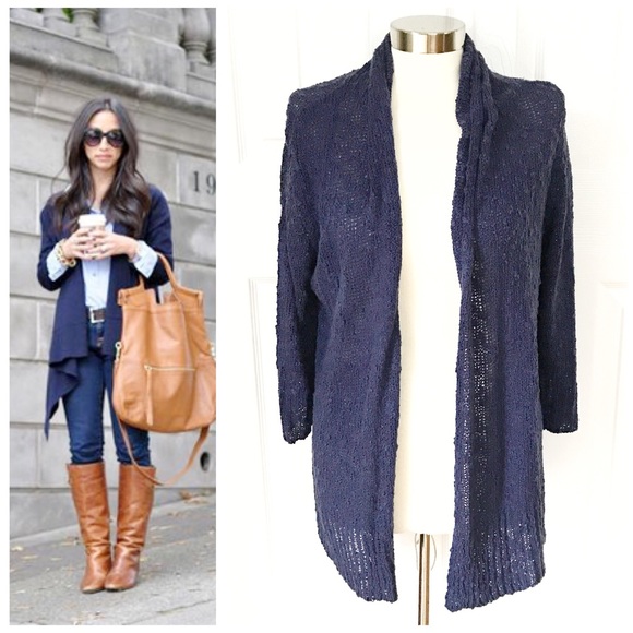 Fever Tops - Fever Blue Open Front Cardigan