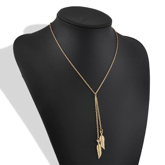 🆕NEW✨ Trendy Two Feather Gold Necklace - Picture 2 of 6