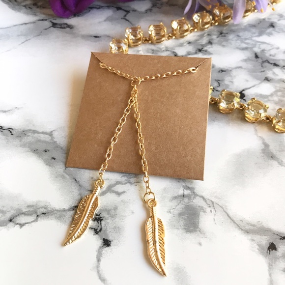 🆕NEW✨ Trendy Two Feather Gold Necklace - Picture 3 of 6
