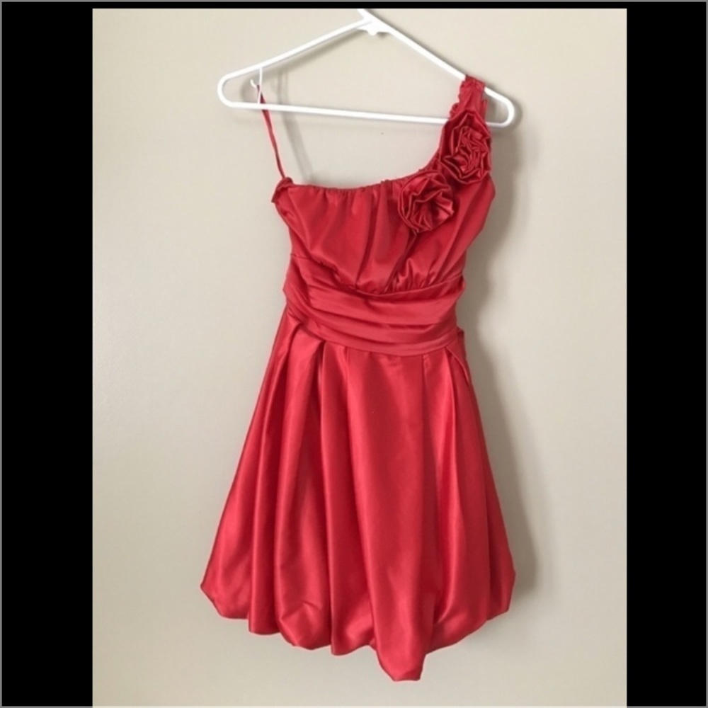 Red formal rose dress