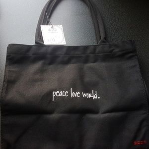 Peace Love World CANVAS TOTE BAG W/ Gift