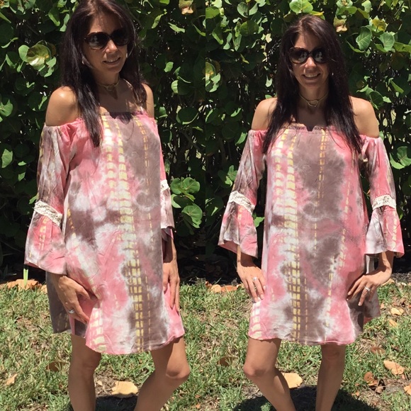 Dresses & Skirts - Small Off the Shoulder Tie Dye Dress