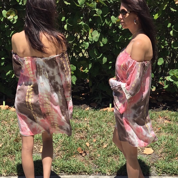 Small Off the Shoulder Tie Dye Dress - Picture 4 of 5