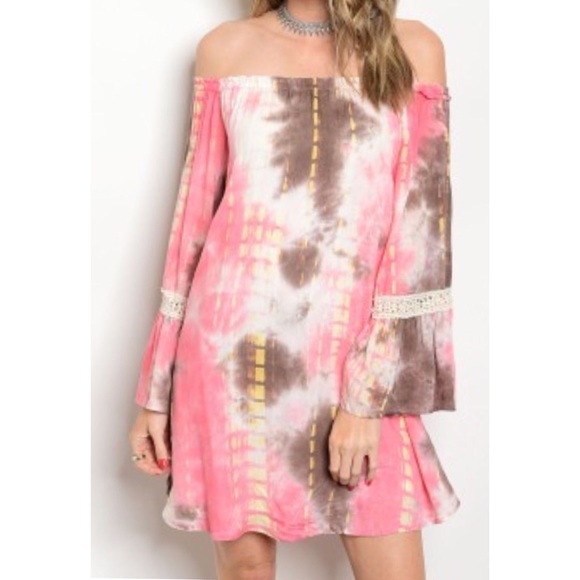 Small Off the Shoulder Tie Dye Dress - Picture 5 of 5