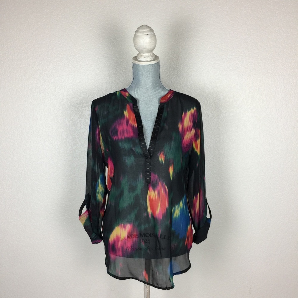 πTINY Anthropologie watercolor flower blouse - Picture 1 of 8