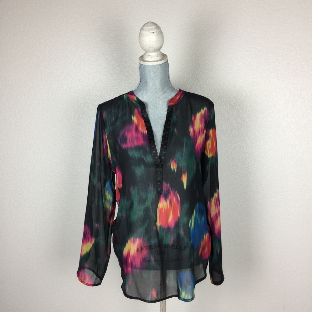 πTINY Anthropologie watercolor flower blouse - Picture 2 of 8