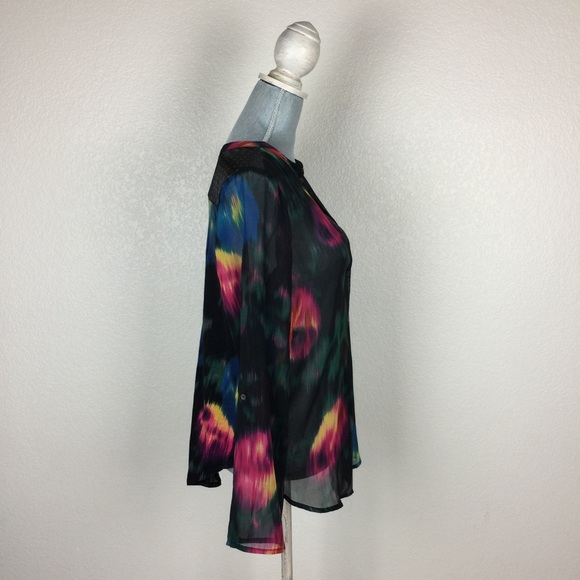 💋TINY Anthropologie watercolor flower blouse - Picture 3 of 8