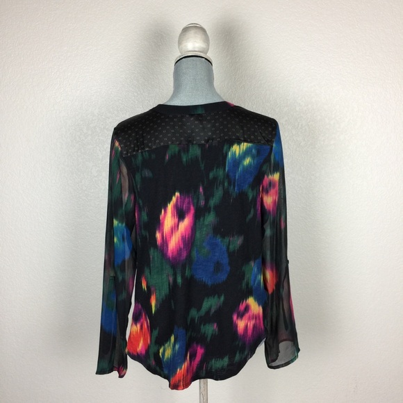 💋TINY Anthropologie watercolor flower blouse - Picture 4 of 8