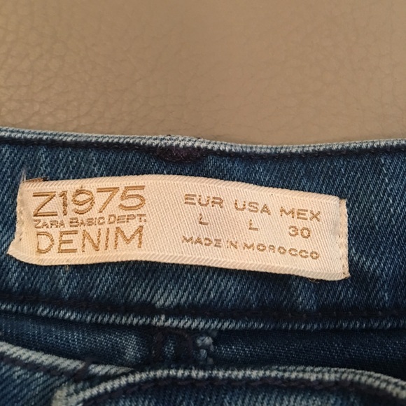 NWOT Zara jean skirt knee length size L - Picture 4 of 4