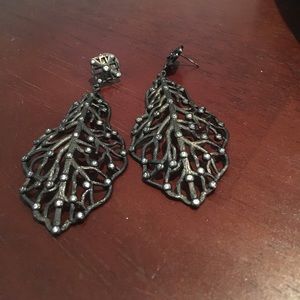 statement charcoal gray earrings