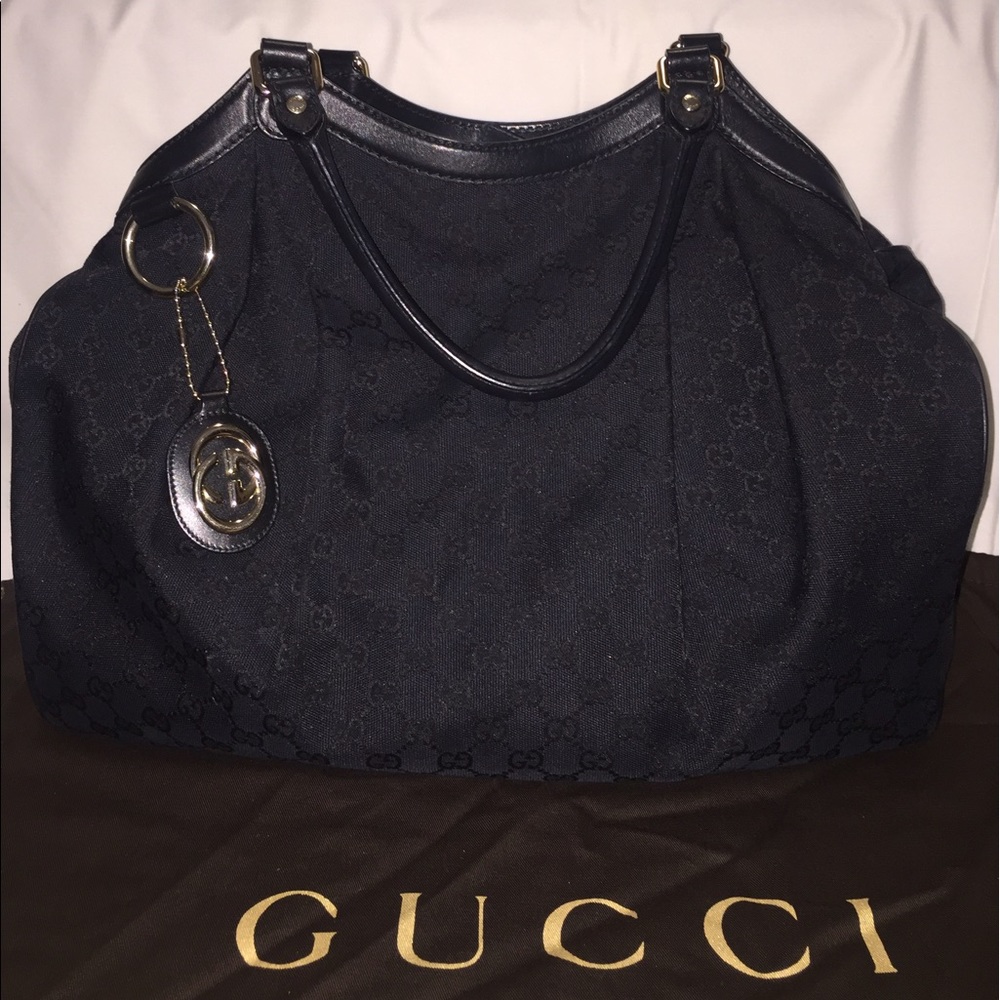 Gucci Large Sukey Black Canvas Tote
