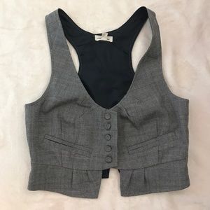 Gray Cropped Fitted Vest