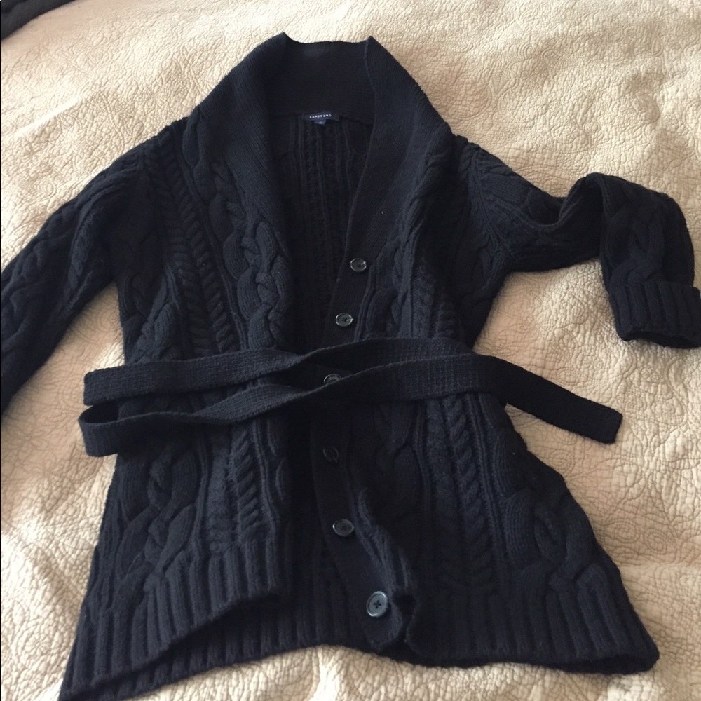 Shawl sweater.