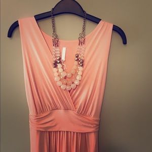 Pink Blush Maternity Peach Maxi Dress NWT