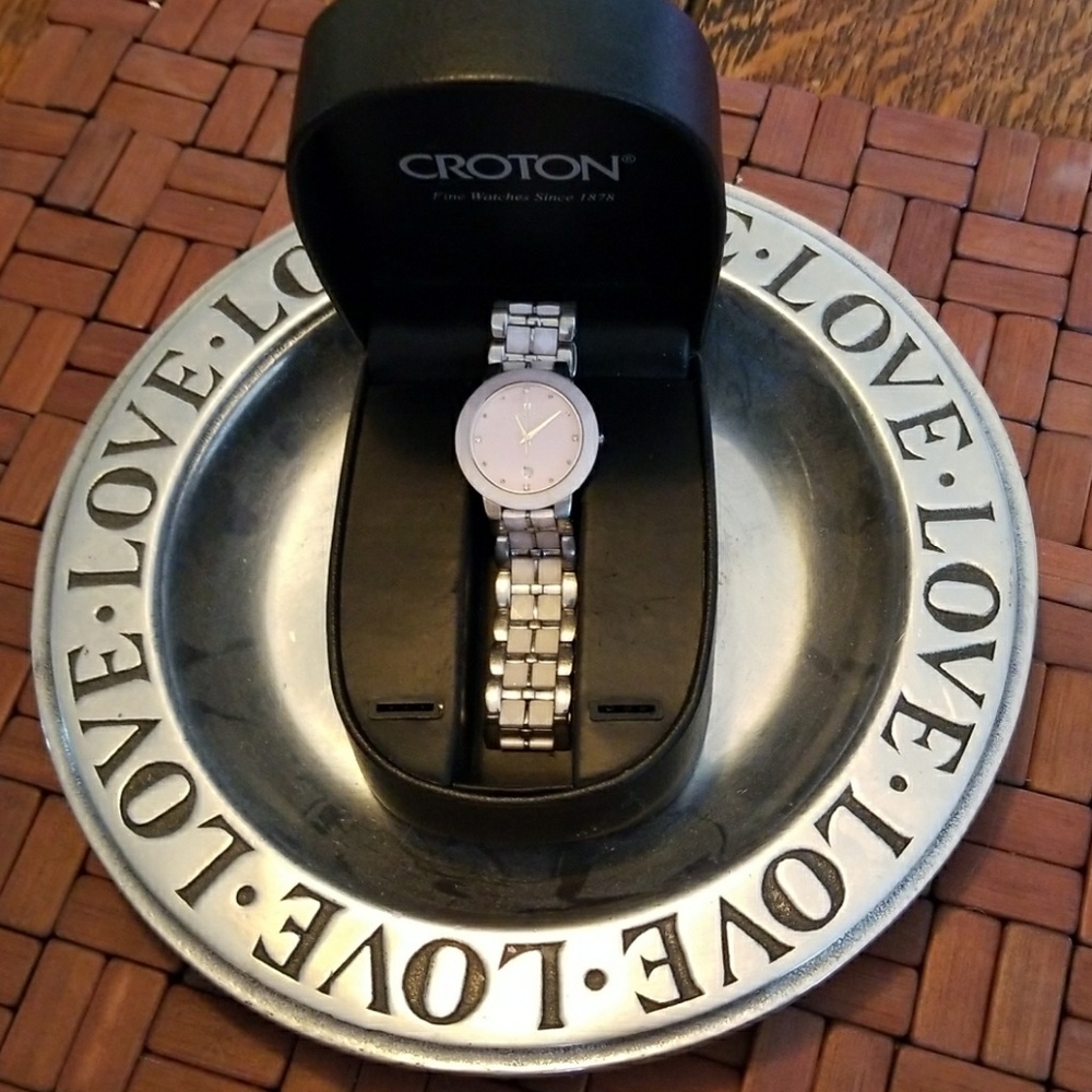 CROTON * Ladies Stainless Steel & Pink Watch