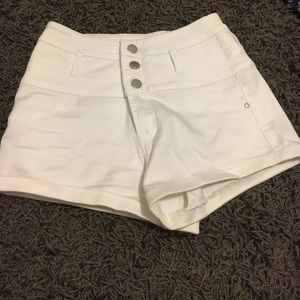 White high waisted shorts