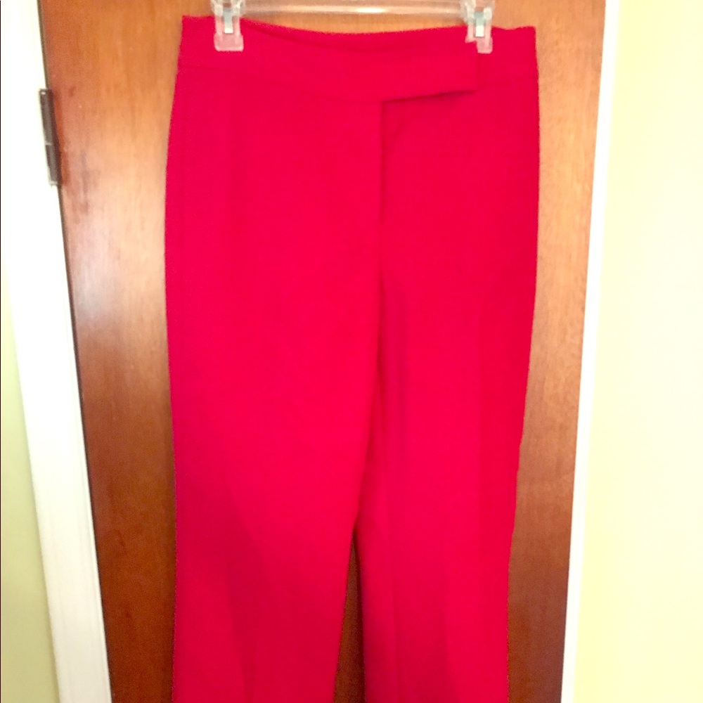 Red, lined dress pants